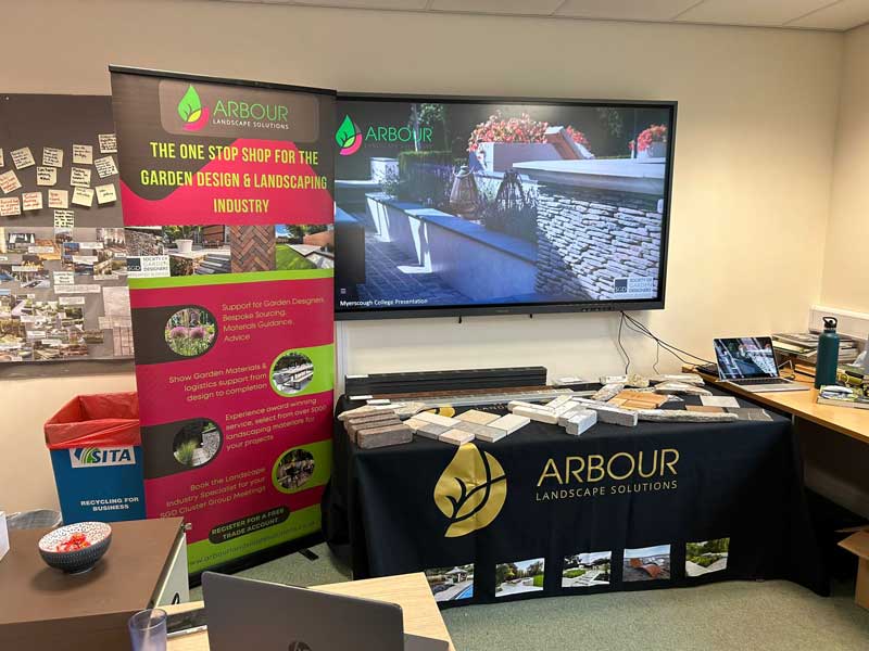 Arbour Landscape Solutions display at Myerscough College
