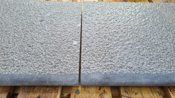 Egyptian Grey Bush Hammered Brushed Limestone Bullnose Steps