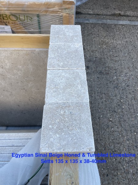Sinai Pearl Beige Honed & Tumbled Surface Pre-Sealed Limestone Setts