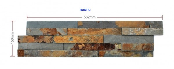 maxi panel of split face stone tile cladding in rustic colour