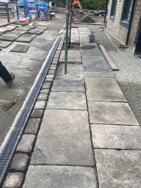Reclaimed cobbles and paving 