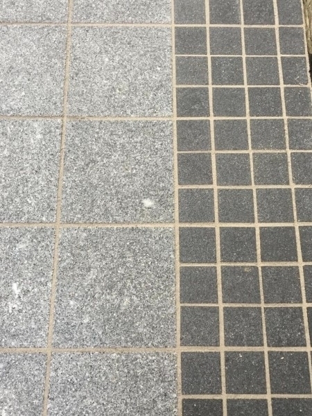 Neat three row border created with granite setts