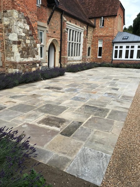 Completed entrance way of Reclaimed Yorkstone Paving