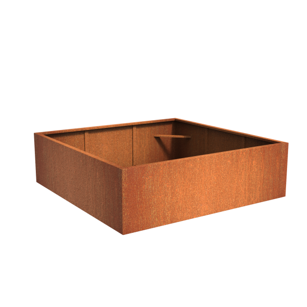 shallow Andres corten steel square planter