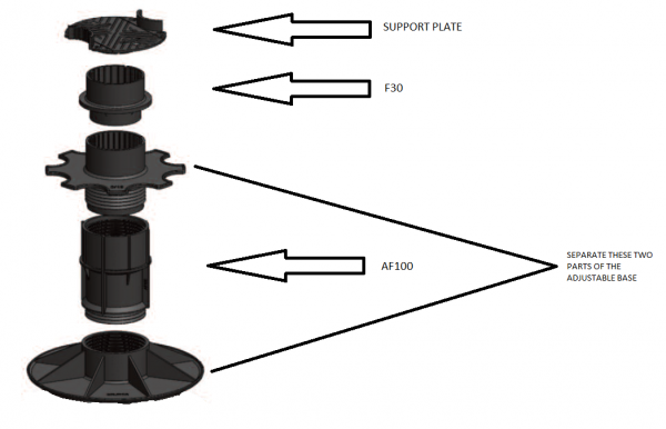 Pedestal decking system diagram 