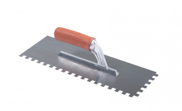 large rubber handle notched trowel for tiling and landscaping