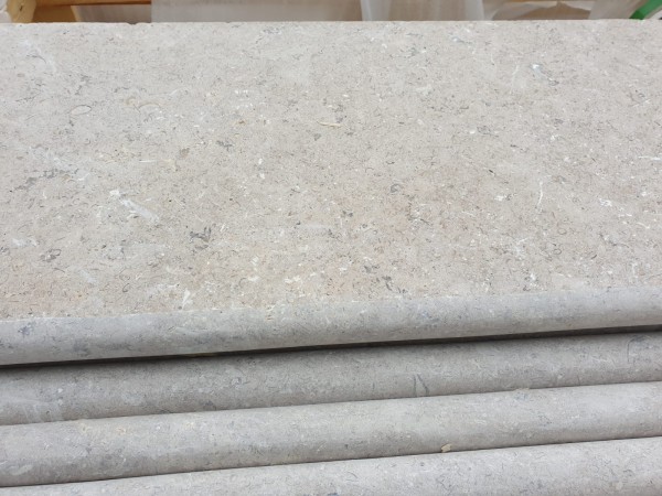 Egyptian Sinai Pearl Beige Limestone Bullnose Steps