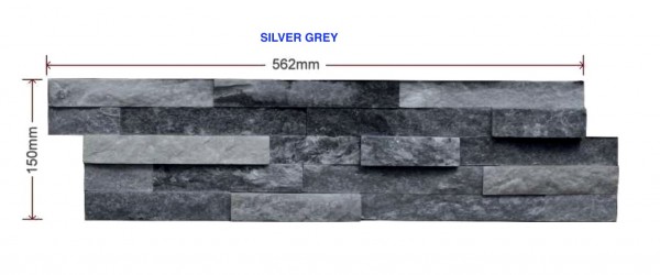 maxi sized panel of split face stone tile cladding in black