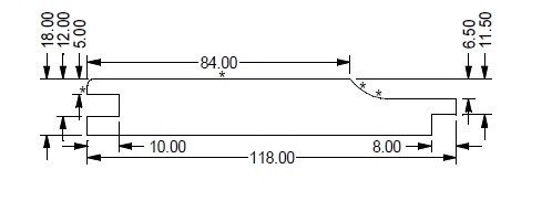 Diagram of thermowood cladding dimensions 