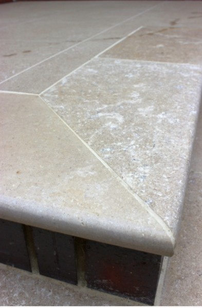 Sinai Pearl Beige Honed/Tumbled Pre-Sealed Limestone Bullnose Steps/Copings