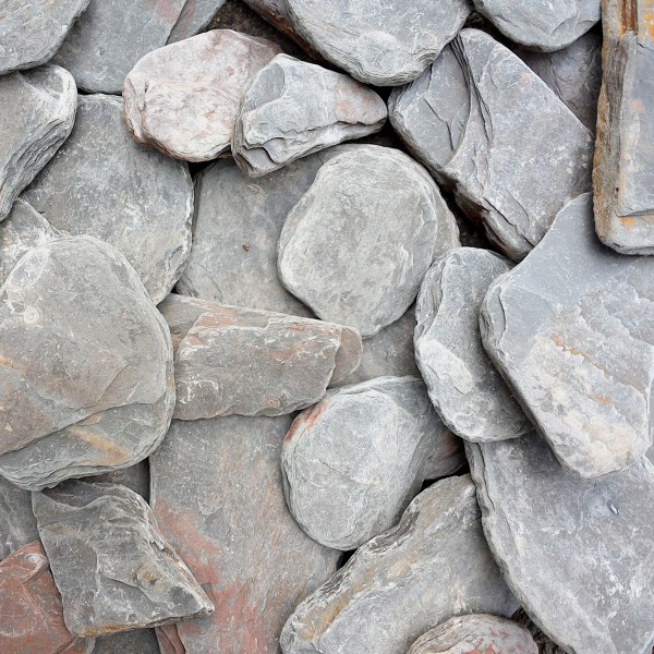 grey coloured slate paddlestones for landscaping