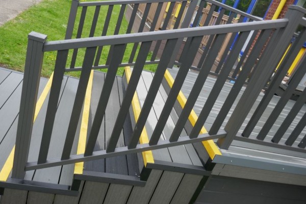 composite balustrade with steps and handrail