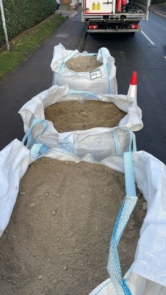 Dumpy bags filled with Cotswold Light Self Binda