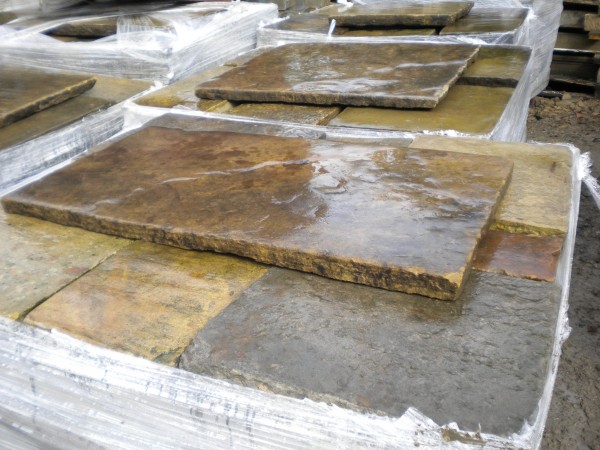 Pallets of Reclaimed Yorkstone Paving