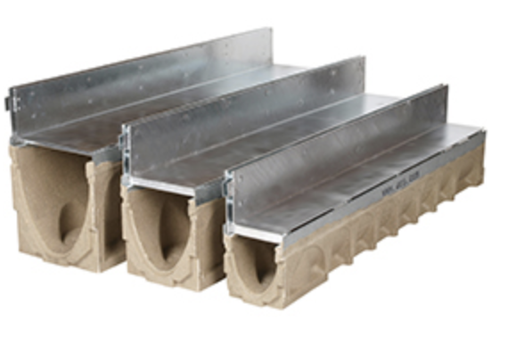 different sizes of galvanised linear slot drain channels