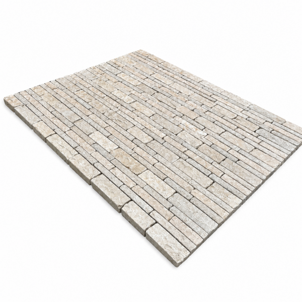 Sinai Pearl Beige Split-Face Tumbled Limestone Walling