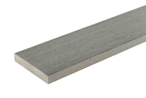 Oxford solid composite decking board in grey smooth surface uppermost