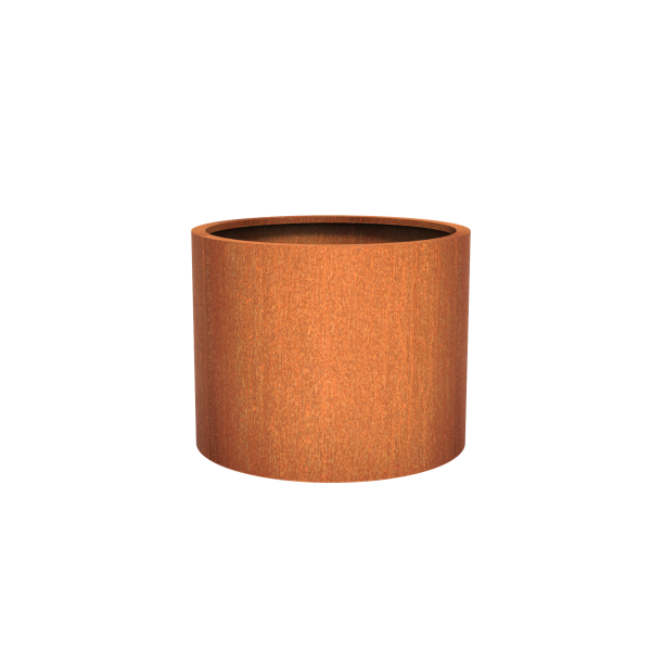 Cylindrical corten steel planter