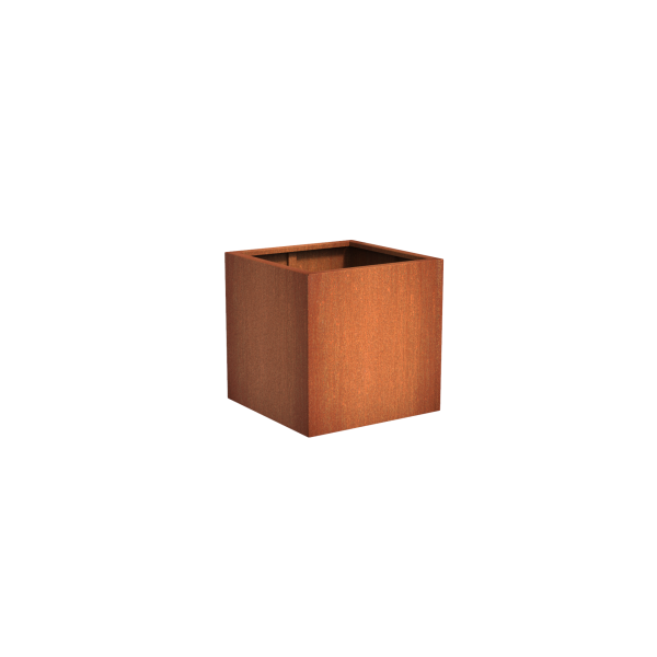 cube corten steel planter