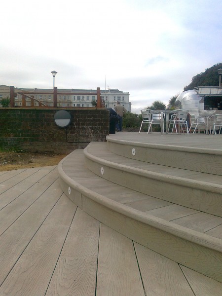 Curved steps installed using Millboard decking 