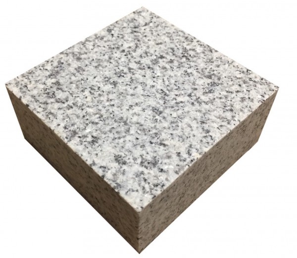 Square silver grey granite setts