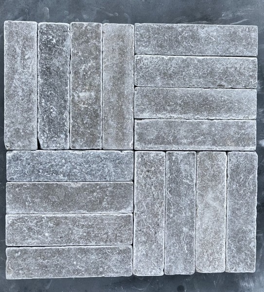 Old Sinai Pearl Grey Acid Washed Surface, Pre-Sealed, Tumbled Edges, Limestone Slim-Setts