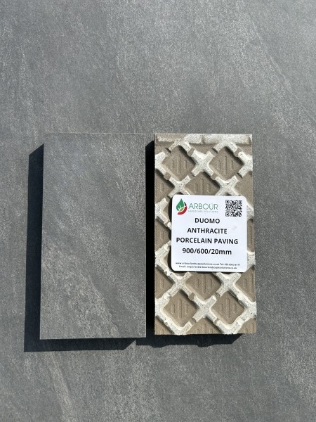 samples of duomo anthracite porcelain paving border tiles