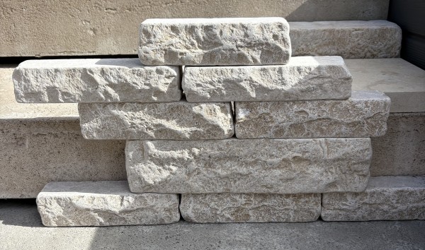 Split-Face Tumbled Limestone Walling Sample