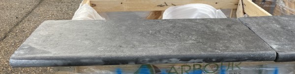 Meli Dark Grey Flamed/Tumbled Limestone Bullnose Steps/Copings