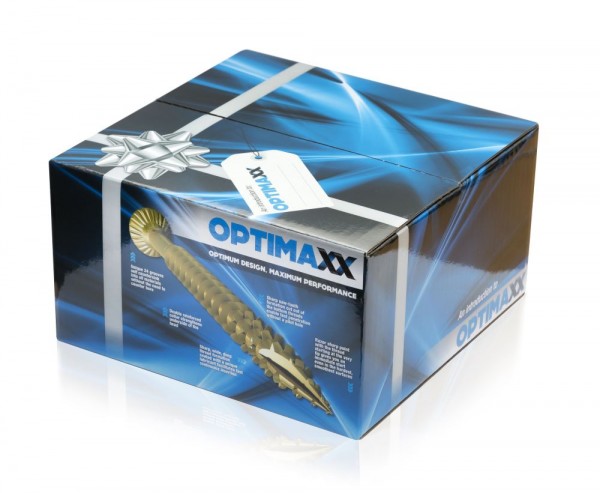 Box of Optimaxx woodscrews 