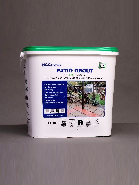 Tub of epoxy resin patio grout
