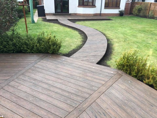 patio and path made with Bath timber substitute decking boards