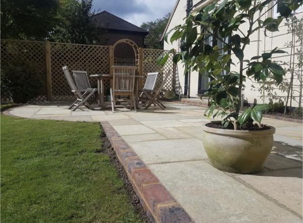 Yellow Limestone used in residential garden