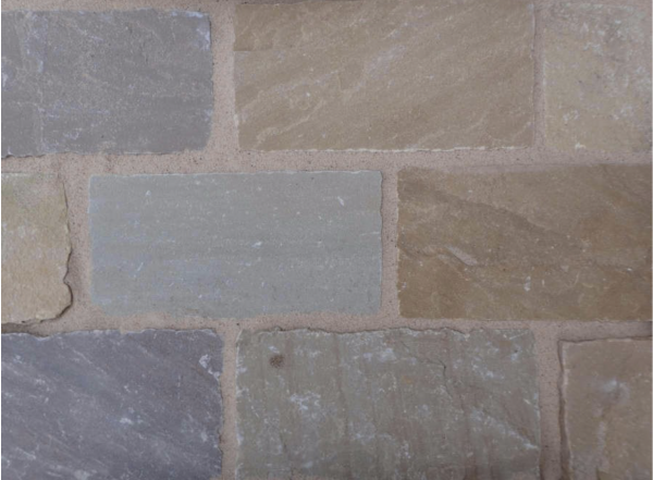 riven sandstone setts with attractive blue grey and beige colours
