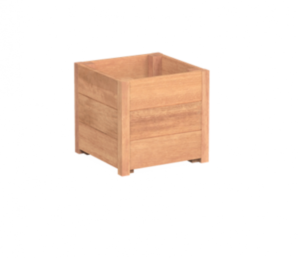 Cube sevilla hardwood planter in natural wood colourway