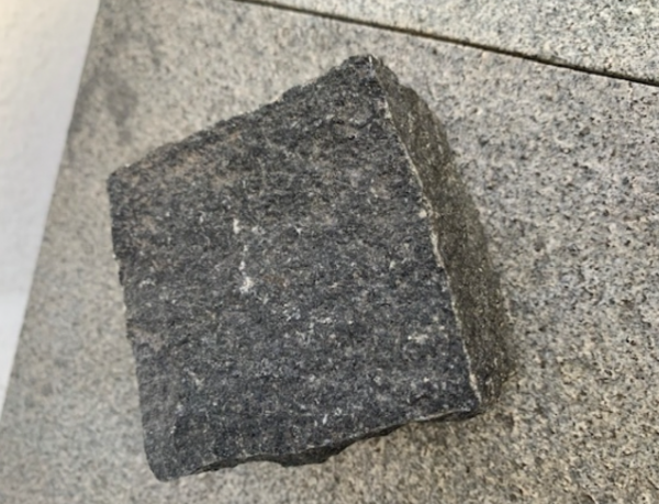 Black Rough Cropped Granite Setts Sample