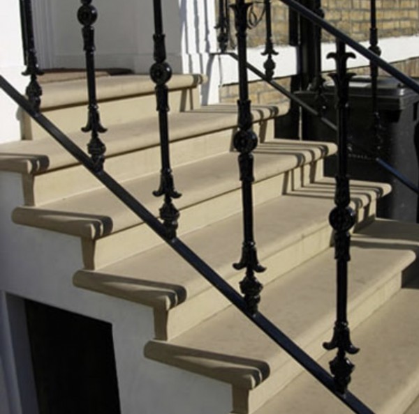Classically designed bespoke limestone steps