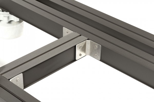 joint detail on aluminium composite decking frame