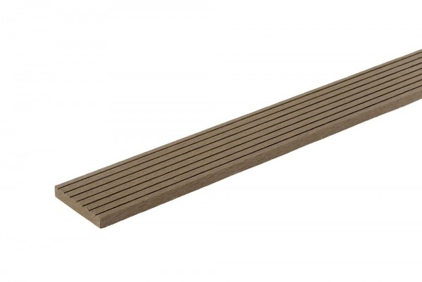 Flat trim for composite decking in coffee colour