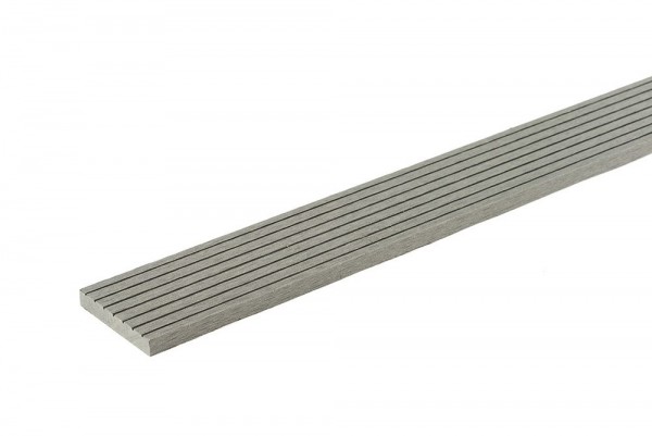 Flat trim for composite decking in grey colour