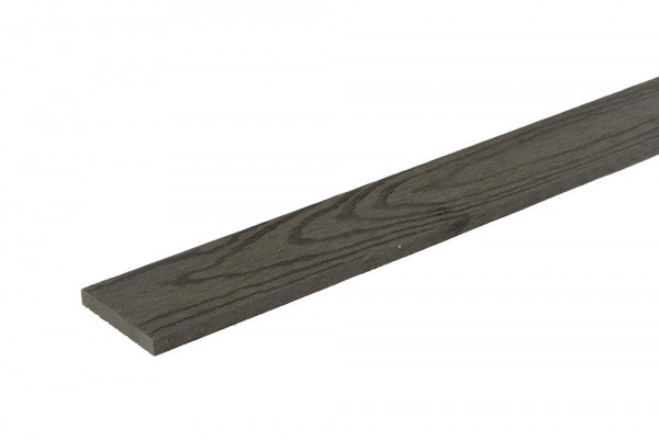 Flat trim for Oxford solid composite decking board in Charcoal colourway
