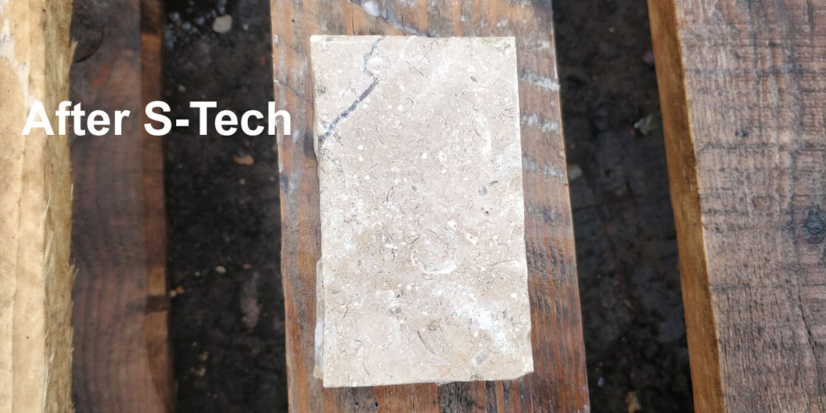 limestone after treating with s-tech cleaner