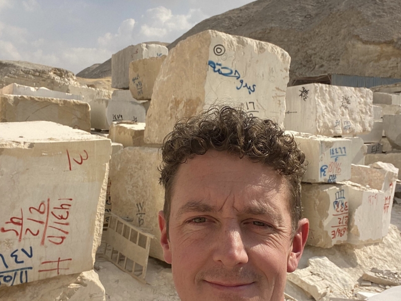 Matt at the Egypt quarry where Arbour limestone is sourced