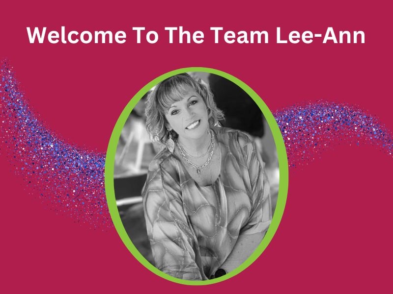 magenta coloured banner with oval picture frame announcing that Lee Ann has joined the Arbour Landscape Solutions team
