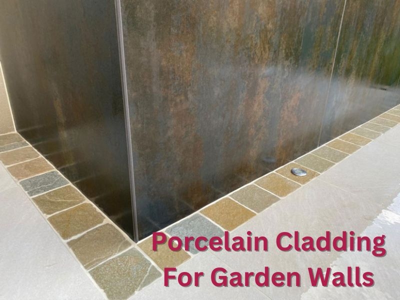 example of porcelain cladding for garden walls