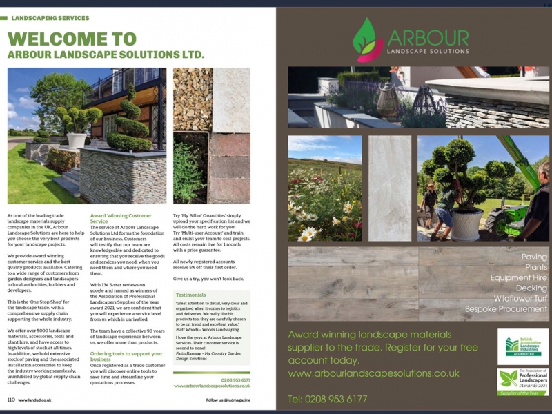 Arbour Landscape Solutions featured in ProLandscaper magazine