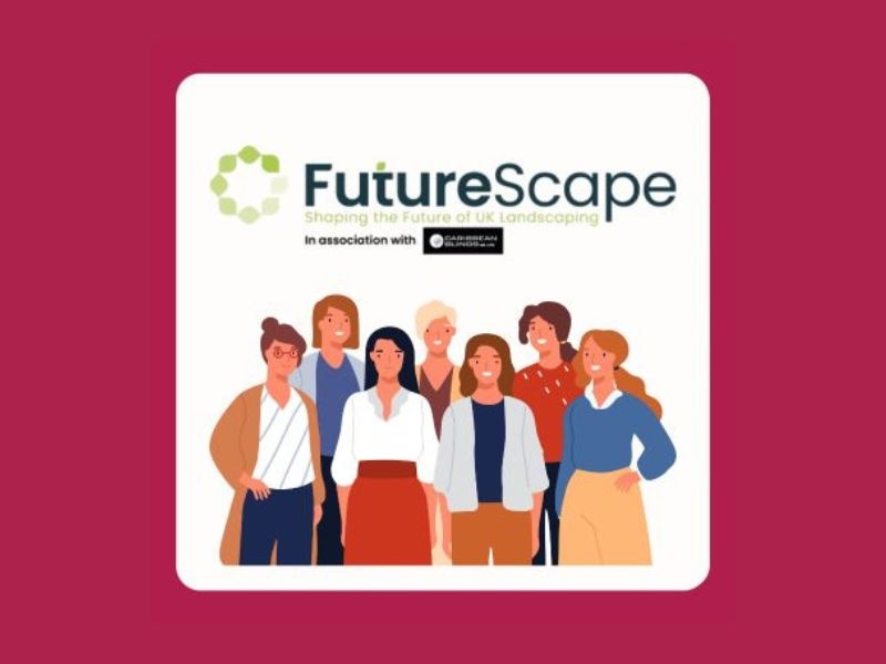 banner with magenta background showing Futurescape logo and illustrated group of people