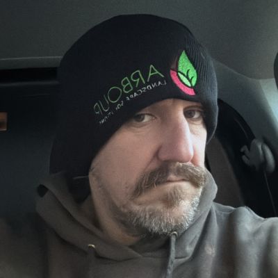 Ricky Mullen from Bosham Landscapes trying to look serious