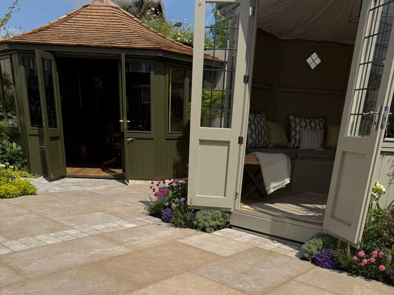 beautiful summerhouses by Scotts of Thrapston at RHS Chelsea 2025