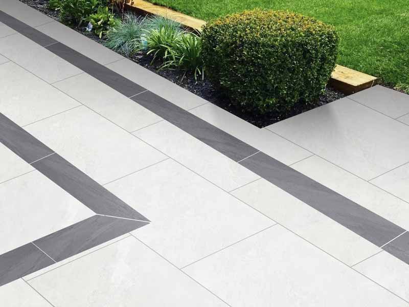 dark grey porcelain border tiles for external use